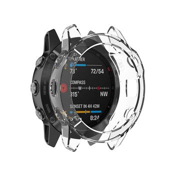 Protezione subtel in TPU per Garmin Fenix 6 / Fenix 6 Pro / Fenix 6 Solar - 47mm custodia assorbi-urti per smartwatch, Trasparente, cover protettiva di bordi, ghiera, lunette e anse