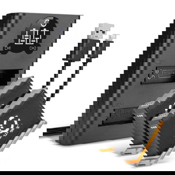 2x Batteria + Caricabatteria doppio per DJI Osmo Action Cam (CP.OS.00000020.01) DJI AB1, DJI P01, DJI PT1 1220mAh da CELLONIC