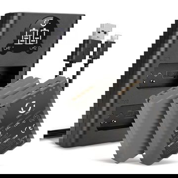 2x BLN-1 Ersatz Akku für Olympus OM-D E-M1 OM-D E-M5 Mark II Pen E-P5 Pen-F - Kamera Ersatzakku + Dual Ladegerät BCN-1 - Kameraakku 1140mAh, Batterie