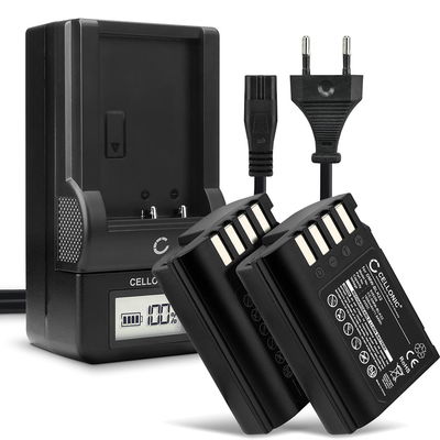 2x Ersatz Akku DMW-BLK22 + Ladegerät DMW-BTC15 für Panasonic Lumix DC-GH5 II DC-GH6 DC-S5 G9 GH5 GH5S Kamera - 1600mAh Ersatzakku Batterie, Ladekabel, Akkuladegerät