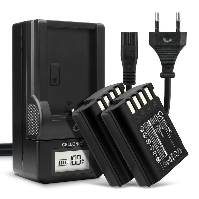 2x Panasonic Lumix DC-G9 II Batterie + Chargeur 2250mAh de Cellonic