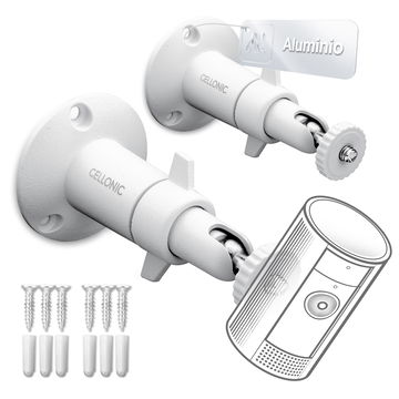 2x Supporto da parete per telecamera di videosorveglianza. con vite da 1/4" pollici di filettatura Arlo, Ring, Blink, Eufy, Reolink, Wyze, Zumimall staffa di montaggio inclinabile e rotante