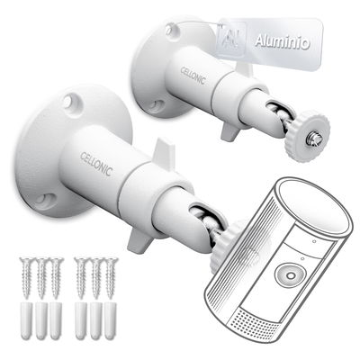2x Supporto da parete per telecamera di videosorveglianza. con vite da 1/4" pollici di filettatura Arlo, Ring, Blink, Eufy, Reolink, Wyze, Zumimall staffa di montaggio inclinabile e rotante