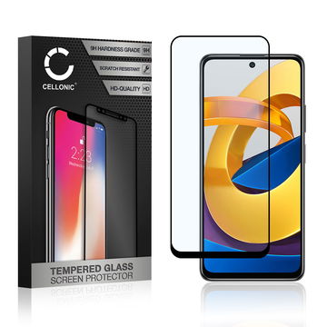Vetro temperato CELLONIC per Xiaomi Poco M4 Pro 5G, screen protector (3D Case-friendly 9H 0,33mm Full Glue) nero Pellicola salva schermo per telefono cellulare smartphone