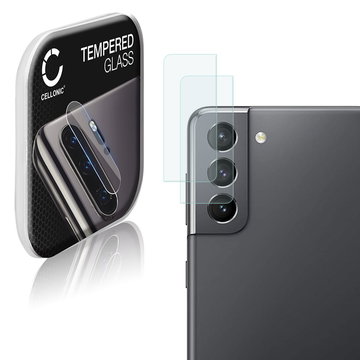 2x CELLONIC Kamera Schutzglas kompatibel mit Samsung Galaxy S21 (SM-G991) Handy Kameraschutz - 9H Kameraglas 0,33mm Full Glue Kameraabdeckung Transparent - Schutzfolie Glas Folie, Camera Protector Glass