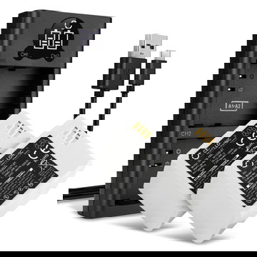 2x Arlo A-1, A-1B Battery for Arlo Pro 2, Arlo Pro 1 CCTV Security Camera 2000mAh Battery Replacement + Dual Charger 