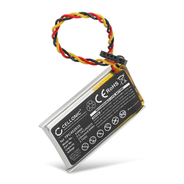 Batteria TPC402035 per fotocamera Mio MiVue 508 518 528 538 568 588 608 618 658 688 698 792 Affidabile ricambio da 230mAh, marca CELLONIC