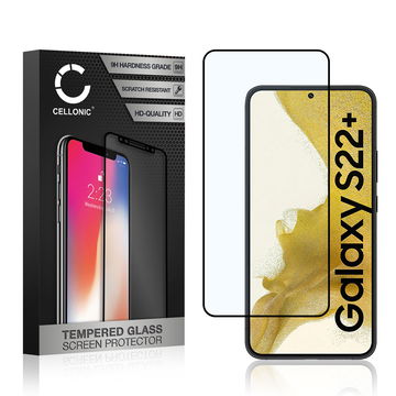 Screen Protector for Samsung Galaxy S22 Plus Phone Screen Cover - 3D Case-friendly 0,33mm Full Glue 9H Tempered Glass Smartphone Display Screen Guard Black