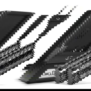 2x Akku für Sony HDR-FX1000E, HDR-FX7E, NP-F330, NP-F730, NP-F950, AC-SQ950D, BC-VM50 NP-F550 F330 F750 (2600mAh, 7.4V) + Ladegerät von CELLONIC