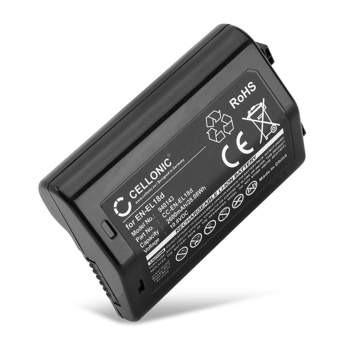 Batteria EN-EL18d per fotocamera Nikon Z 9 / D6 Affidabile ricambio da 2600mAh, marca CELLONIC