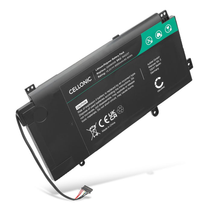 Batteria per portatile Lenovo ThinkPad Yoga 15, 00HW008, 00HW009 ricambio per laptop 4000mAh 15.2V 