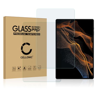 2x CELLONIC Display Schutzglas kompatibel mit Samsung Galaxy Tab S8 ultra X906B Tabletglas - 2.5D 9H 0,33mm Full Glue Transparent - Tablet Schutzfolie Displayschutz Glas Folie, Screen Protector Glass