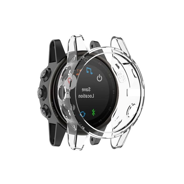 Protezione subtel in TPU per Garmin Fenix 5S Plus custodia assorbi-urti per smartwatch, Trasparente, cover protettiva di bordi, ghiera, lunette e anse