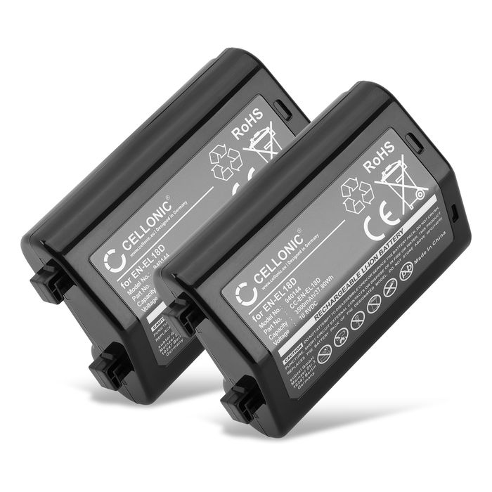 2x Nikon EN-EL18d Akku, 3500mAh Kamera Ersatzakku, Batterie