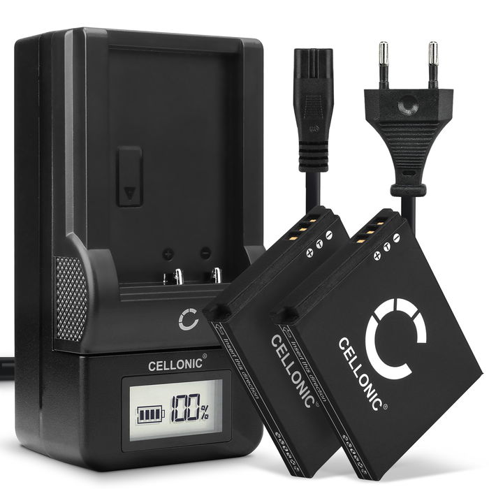 2x Canon Digital IXUS 60 Akku + Ladegerät 850mAh Ersatzakku Batterie von Cellonic