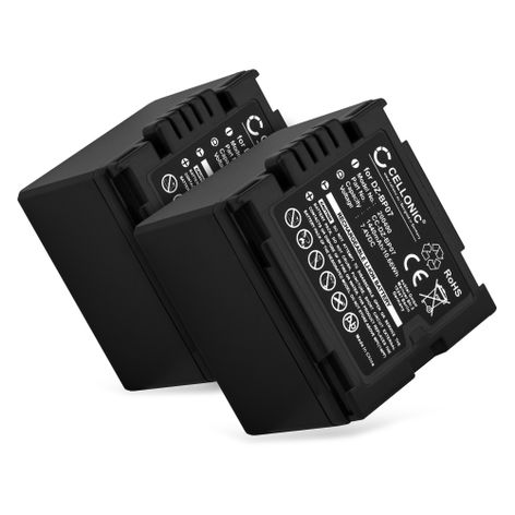 2x Battery for Panasonic NV-GS10; NV-GS120; NV-GS140; NV-GS150 CGA-DU12, CGA-DU14, CGA-DU21 (1440mAh, 7.4V) from CELLONIC