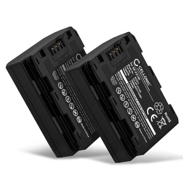 2x Akku für Sony A9 (Alpha 9 / ILCE-9) Kamera, Ersatzakku 1600mAh Batterie