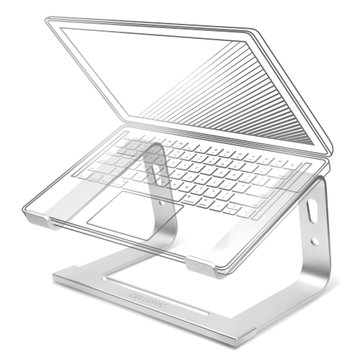 CELLONIC Universal Laptop Stand - Adjustable Aluminium Lightweight Ergonomic Cooling Computer Riser Tray - Fits All Laptop & Notebook Types