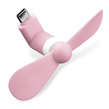 CELLONIC USB C Ventilator für Handy Smartphone Tablet: Handyventilator mit USB-C Anschluss Stecker - Android Miniventilator USB Gadget - Mini Fan Lüfter, Reiseventilator, leise tragbar klein rosa
