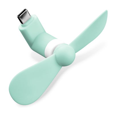 CELLONIC Ventilateur USB-C turquoise pour téléphone portable, tablette, ordinateur portable ou batterie externe avec fonction OTG On-The-Go