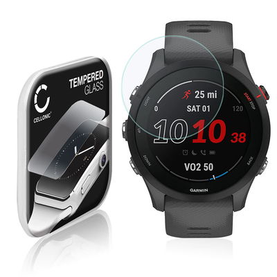 Vetrino protettivo 9H CELLONIC per Suunto 7 / Forerunner 255, (2.5D Screen protector 0,30mm per smartwacht, braccialetto fitness Full Glue), colore Trasparente, pellicola salva-schermo di orologio smartwatch