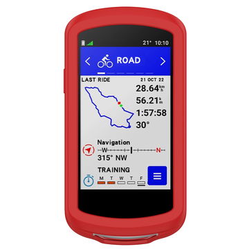 Coque Silicone rouge pour GPS de vélo Garmin Edge 1040 / Edge 1040 Solar - Cover Bumper de protection système de navigation vélo moto et autres sports