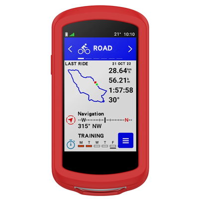 subtel Schutzhülle kompatibel mit Garmin Edge 1040 / Edge 1040 Solar Silikonhülle - Schutz Tasche Silikon Hülle, Fahrrad Navi Case - GPS Cover Bumper Etui rot