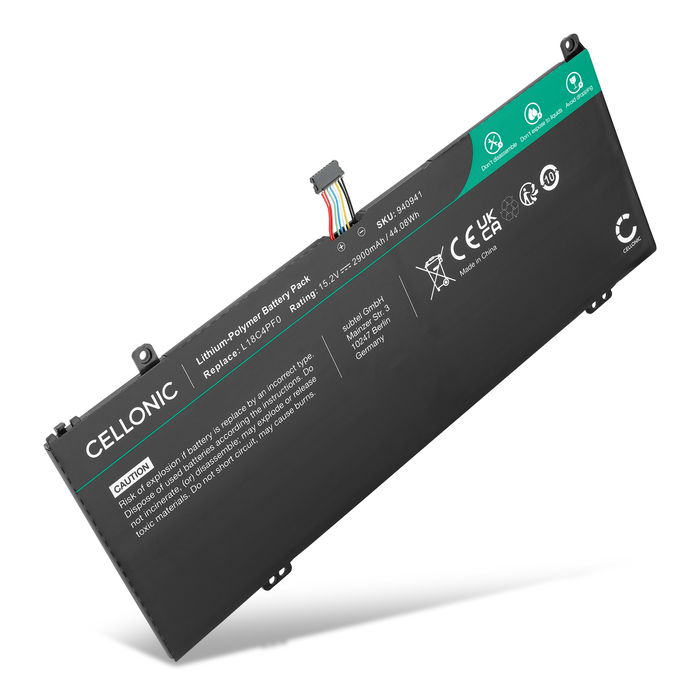 1x Battery for Lenovo ThinkBook 13s Gen 1, 13s IWL, 13s Gen 4, 13s-IML Gen1, L18C4PF0, L18D4PF0, L18M4PF0 15.2V 2900mAh from CELLONIC