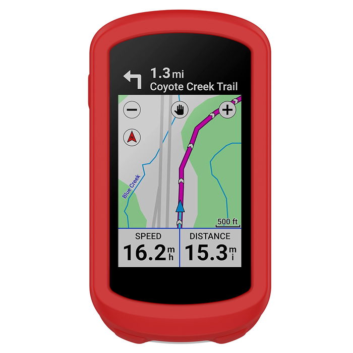 Garmin Edge Explore 2 Schutzhülle, Silikoncase - Schutz für GPS Fahrrad Navi / Bike Computer, rot - Silikon Bumper Cover Hülle Tasche
