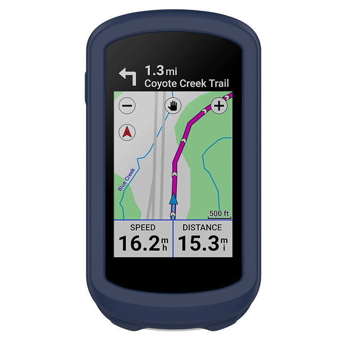 Garmin Edge Explore 2 Schutzhülle, Silikoncase - Schutz für GPS Fahrrad Navi / Bike Computer, dunkelblau - Silikon Bumper Cover Hülle Tasche