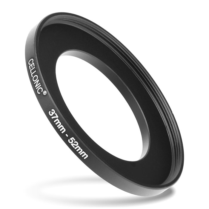 Anello adattatore 37mm->52mm CELLONIC ‘step up’ per filtro e parasole di fotocamera Canon, Nikon, Sony, Olympus con diametro più grande su obiettivo con ø più piccolo