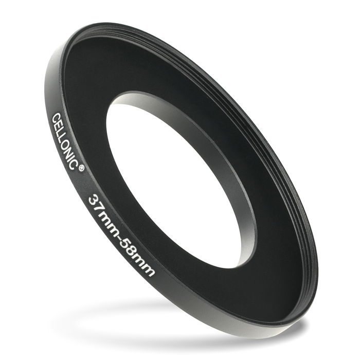 Anello adattatore 37mm->58mm CELLONIC ‘step up’ per filtro e parasole di fotocamera Canon, Nikon, Sony, Olympus con diametro più grande su obiettivo con ø più piccolo