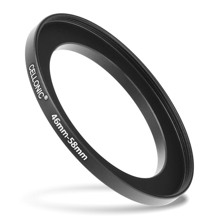 Anello adattatore 46mm->58mm CELLONIC ‘step up’ per filtro e parasole di fotocamera Canon, Nikon, Sony, Olympus con diametro più grande su obiettivo con ø più piccolo