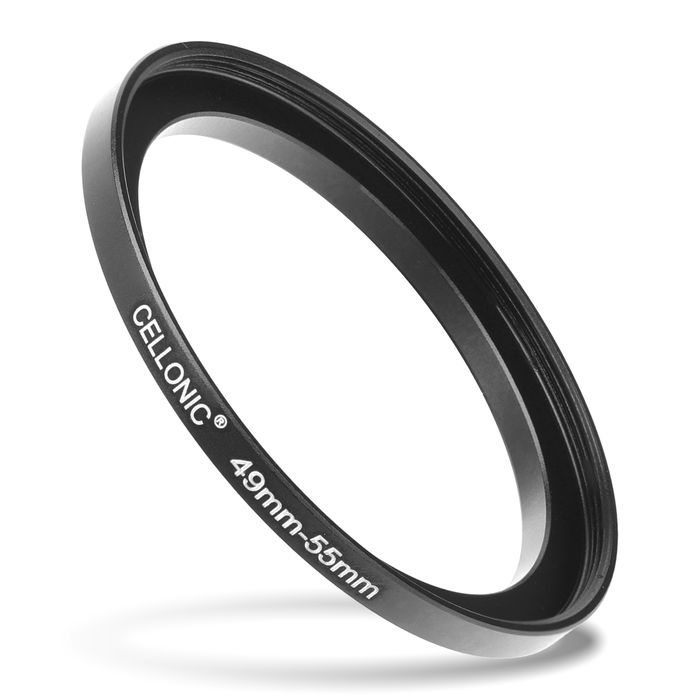 Anello adattatore 49mm->55mm CELLONIC ‘step up’ per filtro e parasole di fotocamera Canon, Nikon, Sony, Olympus con diametro più grande su obiettivo con ø più piccolo
