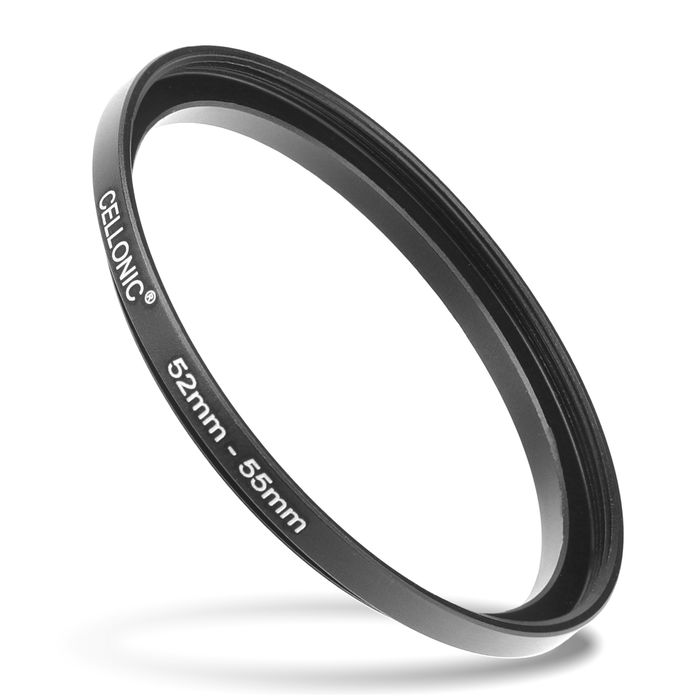 Anello adattatore 52mm->55mm CELLONIC ‘step up’ per filtro e parasole di fotocamera Canon, Nikon, Sony, Olympus con diametro più grande su obiettivo con ø più piccolo
