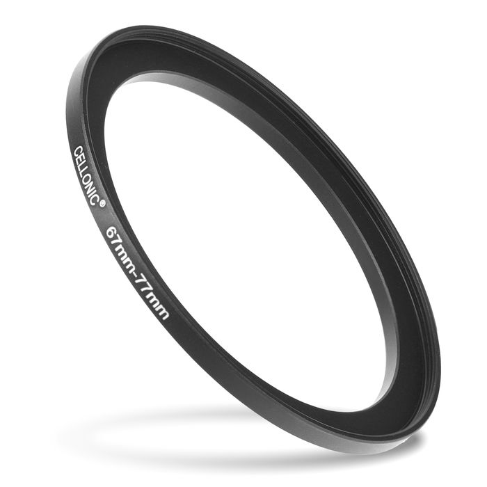 Anello adattatore 67mm->77mm CELLONIC ‘step up’ per filtro e parasole di fotocamera Canon, Nikon, Sony, Olympus con diametro più grande su obiettivo con ø più piccolo