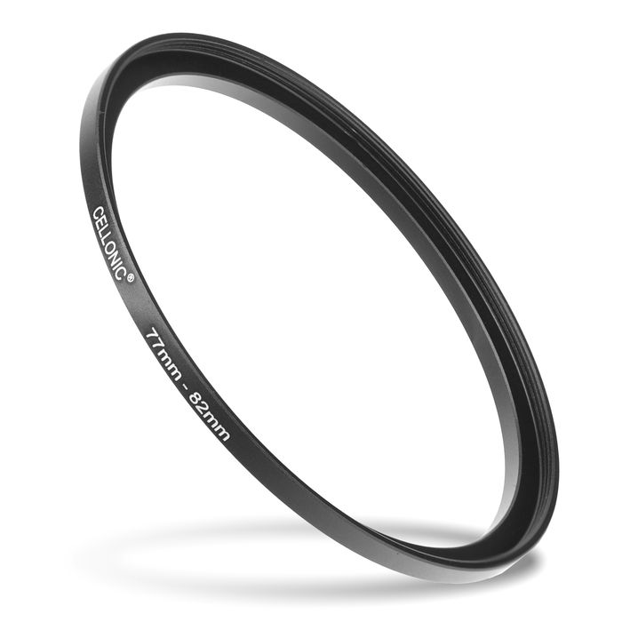 Anello adattatore 77mm->82mm CELLONIC ‘step up’ per filtro e parasole di fotocamera Canon, Nikon, Sony, Olympus con diametro più grande su obiettivo con ø più piccolo
