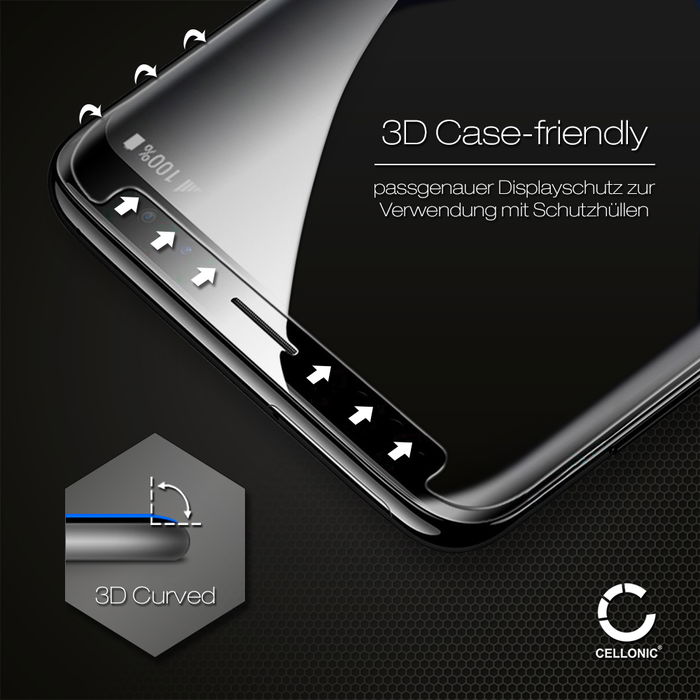 Displayschutzglas Xiaomi Redmi Note 7 Global (3D Case-friendly, 9H, 0,33mm, Full Glue) Displayschutz Tempered Glass