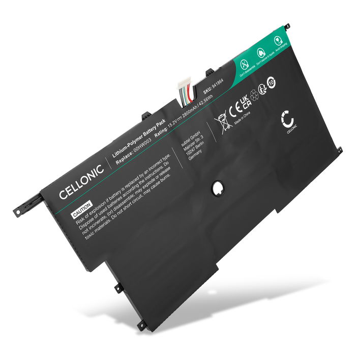Lenovo Thinkpad X1 Carbon Gen 3 Batterie 15.2V 2800mAh de Cellonic