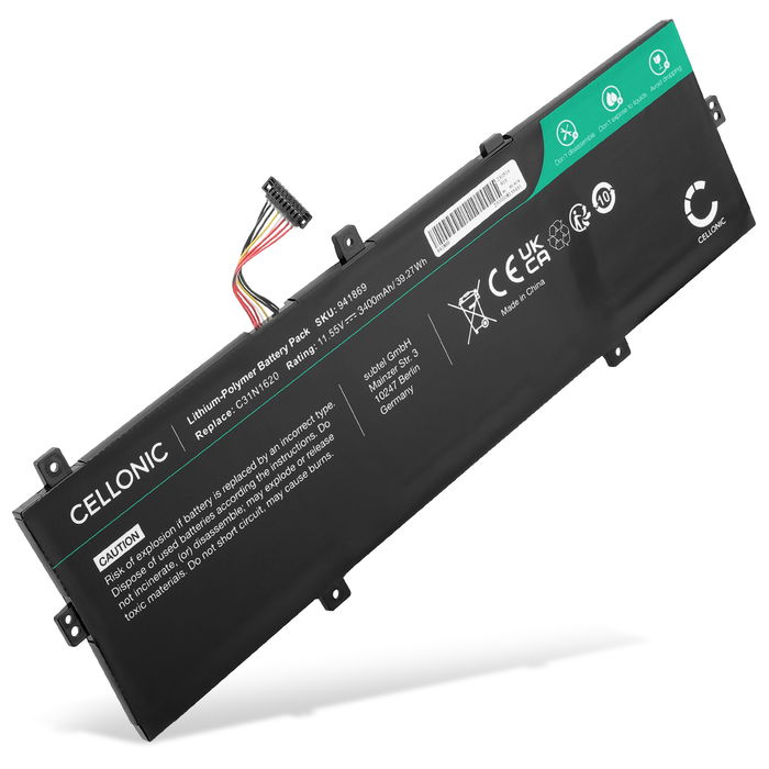 Akku für ASUS UX430U Laptop, 11.55V Ersatzakku 3400mAh Batterie