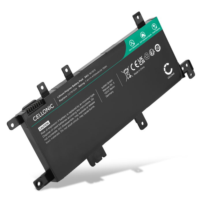 Akku für ASUS C21N1634 Laptop, 7.4V Ersatzakku 4700mAh Batterie