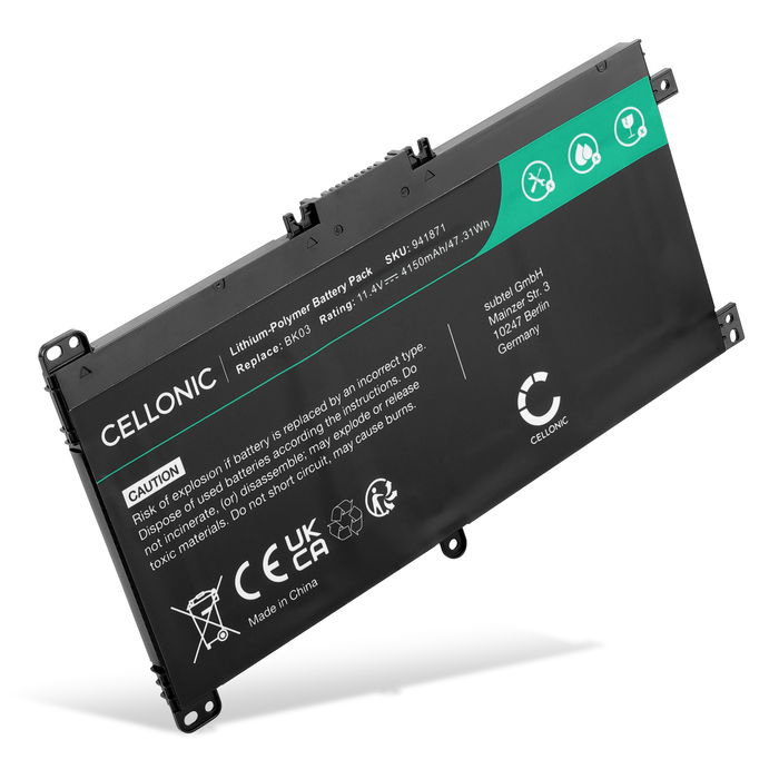 Akku für HP BK03XL Laptop, 11.55V Ersatzakku 4150mAh Batterie