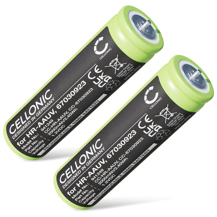 2x Braun Series 3 350cc-4 Akku 2000mAh Ersatzakku Batterie von CELLONIC