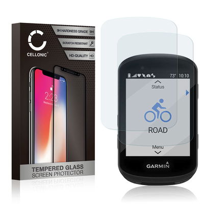 2x CELLONIC Display Schutzglas kompatibel mit Garmin Edge 540 / Edge 840 Navigationsgerät (2.5D 9H 0,30mm Full Glue) Schutzfolie Transparent Displayschutz Glas GPS Schutz Folie Screen Protector Glass