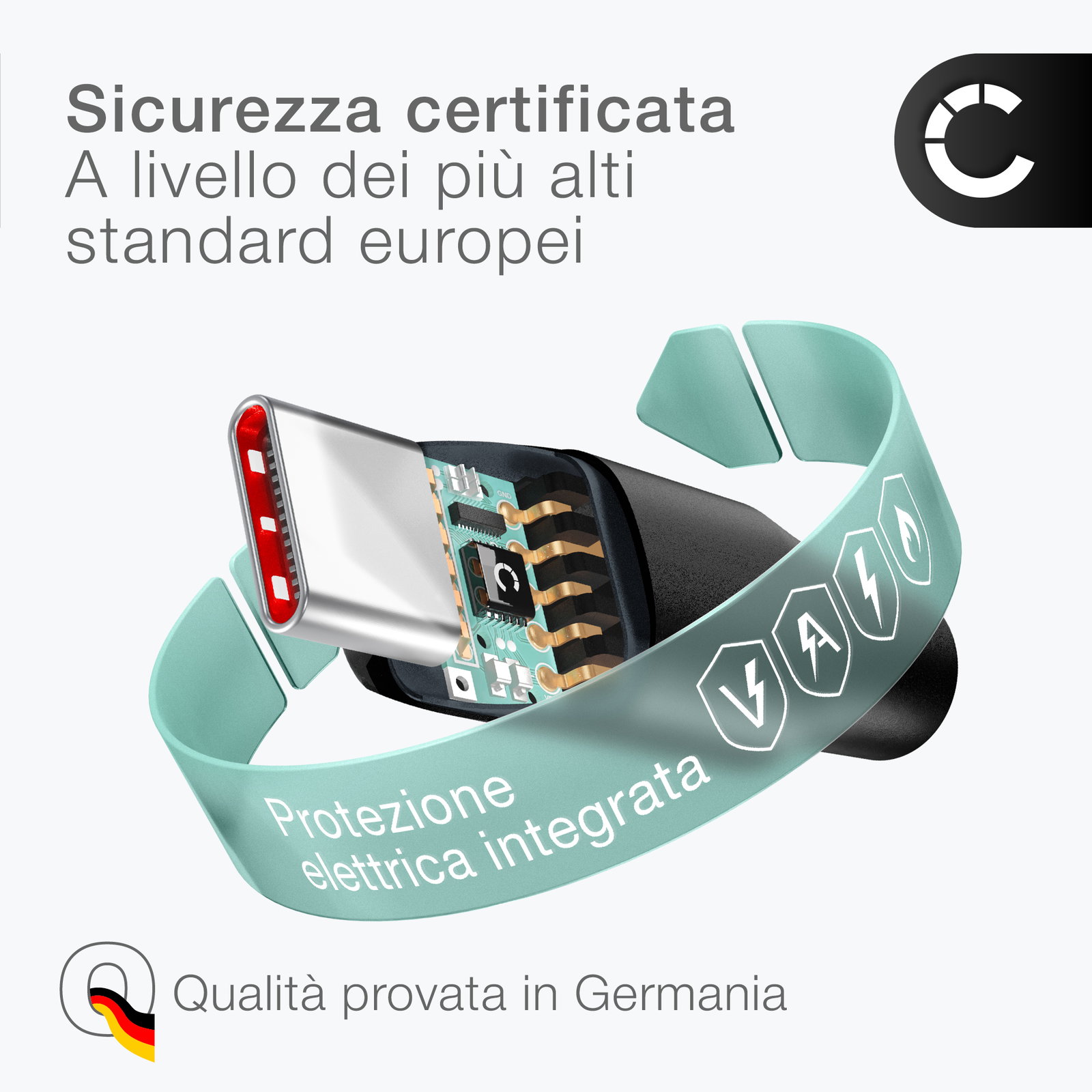 Slabo Cavo USB Tipo C Per Black Shark 3 5G E 3 Pro, 1m, Nero, Ricarica Veloce E Sincronizzazione Dati 5 Gbit/s