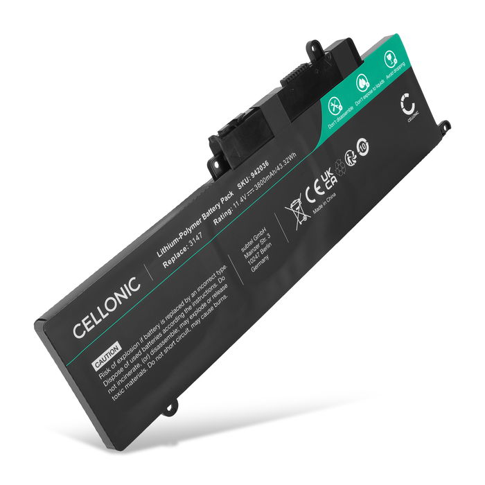 Batterie pour Dell Inspiron 15 5548, 15 5547, 13 7359, 13 7352, 7000, 7348, 11 (3148), 11 3147, 7568, 7347, GK5KY, 4K8YH 11.4V 3800mAh de CELLONIC