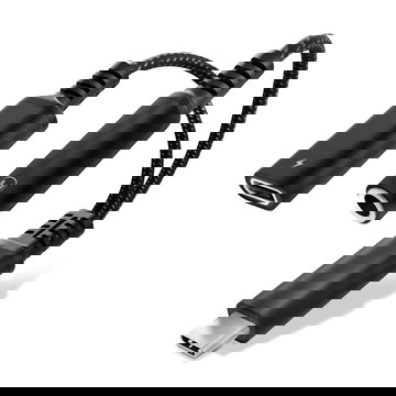 CELLONIC 2-in-1 Kopfhörer-Adapter USB-C Klinke, 3,5 mm Aux-Splitter Audio und Ladeanschluss mit 60W PD für iPhone, Samsung, Handy, Headset, Kopfhörer - schwarz