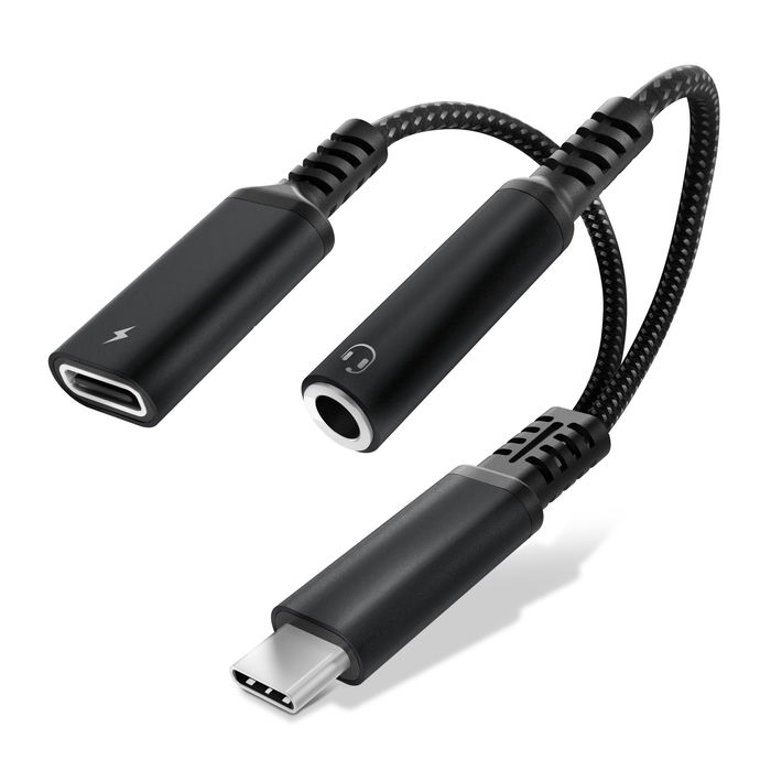 Oukitel WP56 USB C Auf Klinke Adapter Aux Splitter von Cellonic - schwarz