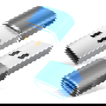 2x Adaptateur USB C vers USB - Adaptateur USB-C femelle vers USB-A mâle Chargement et transfert de données rapides Connecteur pour iPhone, iPad, Galaxy, téléphone, tablette, ordinateur portable - Bleu