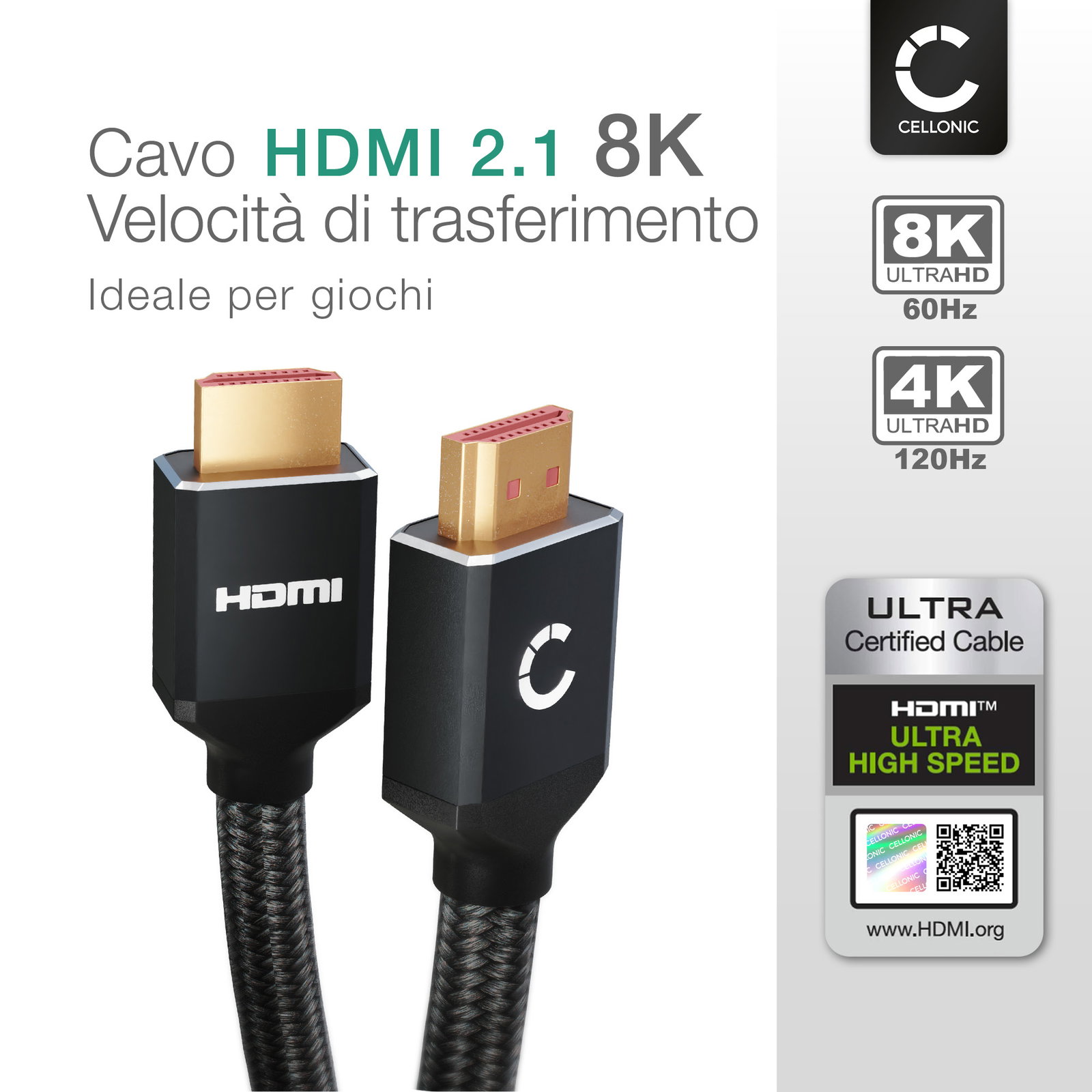 Cavo HDMI 4K 60Hz 1,5 M – Ultra Resistente Con Intreccio In Nylon Per TV E Gaming - 3